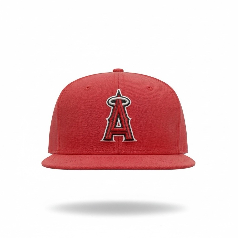 Los Angeles Angels Hat Cap Fitted Boys 6‎ 3/8 Red MLB Baseball 59FIFTY New Era